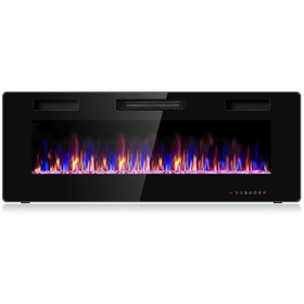 Costway 21895673 50 Inch Recessed Ultra Thin Electric Fireplace with Timer