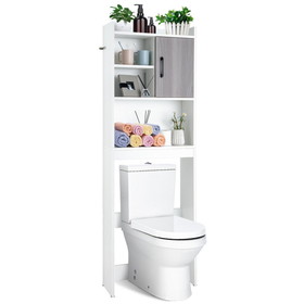 Costway 21957483 4-Tier Space-saving Toilet Sorage Cabinet with Open Shelves