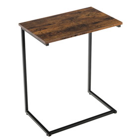 Costway 23046781 C-shaped Industrial End Table with Metal Frame
