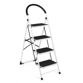 Costway 23458190 4-Step Folding Ladder with Anti-Slip Pedal Platform 330Lbs Capacity