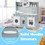 Costway 23619805 Pretend Play Kitchen Wooden Toy Set for Kids with Realistic Light and Sound