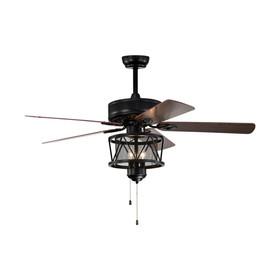 Costway 23769840 50 Inches Ceiling Fan with Lights Reversible Blades and Pull Chain Control-Black