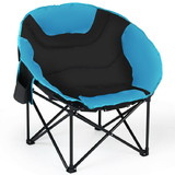Costway 23916580 Moon Saucer Steel Camping Chair Folding Padded Seat