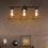 Costway 24081659 3-Light Vanity Lamp Bathroom Fixture with Metal Wire Cage
