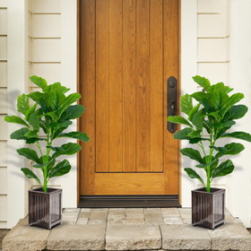 Costway 24361975 2-Pack Artificial Fiddle Leaf Fig Tree