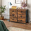 Costway 24756903 6 Fabric Drawer Storage Chest with Wooden Top-Rustic Brown