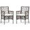 Costway 24813769 2 Pieces PE Wicker Patio Bistro Dining Chairs with Acacia Wood Armrests and Cushions