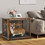 Costway 24896037 Wooden Dog Crate Furniture with Tray and Double Door-Brown