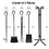 Costway 25780364 5 Pieces Fireplace Iron Standing Tools Set