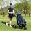 Costway 25876493 3 Wheel Durable Foldable Steel Golf Cart with Mesh Bag