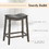 Costway 26098735 Set of 2 PU Leather Saddle Bar Stools with Rubber Wood Legs