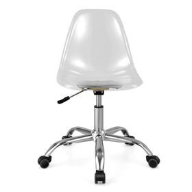 Costway 26813574 Swivel Acrylic Armless Adjustable Height Office Chair