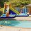 Costway 26943871 Giant Soccer-Themed Inflatable Water Slide with 735W Blower