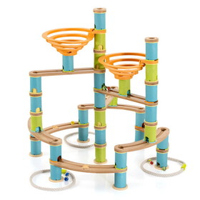 Costway 27139460 162 Pieces Bamboo Marble Run Educational Learning Toy Set