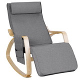 Costway 27361804 Comfortable Lounge Rocking Chair with Removable Cushion Cover and Side Pocket