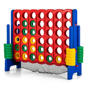 Costway 27491358 4-to-Score Giant Game Set with Net Storage-Blue