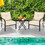 Costway 27901635 2 Pieces Patio Dining Set with Padded Cushions Armrest Steel Frame