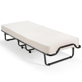 Costway 28079514 Made in Italy Rollaway Folding Bed with Memory Foam Mattress and Dust-Proof Bag
