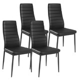 Costway 28539417 4 Pieces Modern Leather Dinning Chairs Set with Metal Frame