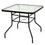 Costway 29076485 32 Inch Patio Tempered Glass Steel Frame Square Table