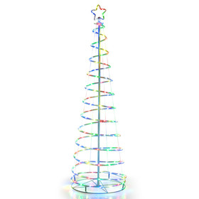 Costway 29637184 6 Feet Light Up Spiral Christmas Tree with Tree Top Star-White