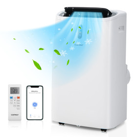 Costway 29804635 14000 BTU Portable Air Conditioner with APP and WiFi Control-White