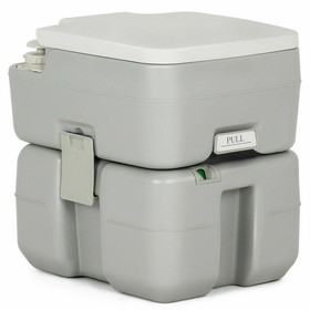 Costway 30426917 5.3 Gallon Portable Travel Toilet with Piston Pump Flush