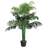 Costway 30547982 3.5 Feet Artificial Areca Palm Decorative Silk Tree with Basket