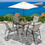 Costway 30581274 5 Feet Patio Square Market Table Umbrella Shelter with 4 Sturdy Ribs