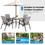 Costway 30581274 5 Feet Patio Square Market Table Umbrella Shelter with 4 Sturdy Ribs