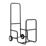 Costway 31024758 Firewood Log Cart Carrier with Anti-Slip and Wear-Resistant Wheels
