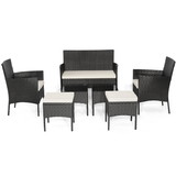 Costway 31796254 7 Piece Rustproof Wicker Outdoor Sofa Set with Coffee Tables and Ottomans