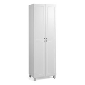 Costway 31905487 73.5 Inch Freestanding Double Door Tall Versatile Storage Organizer-White