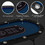 Costway 31967458 Foldable 10-Player Poker Table with LED Lights and USB Ports Ideal for Texas Casino-Blue