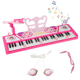 Costway 32451967 49 Keys Kids Piano Keyboard for Kids 3+-Pink