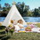 Costway 32495617 Lace Teepee Tent with Colorful Light Strings for Children