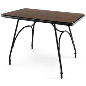 Costway 32597846 43 x 27.5 Inch Industrial Style Dining Table with Adjustable Feet-Rustic Brown