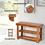 Costway 32860794 Freestanding Wood Bench with 3-Tier Storage Shelves