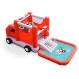 Costway 32984567 Fire Truck Themed Inflatable Castle Water Park Kids Bounce House without Blower