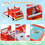 Costway 32984567 Fire Truck Themed Inflatable Castle Water Park Kids Bounce House without Blower