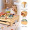 Costway 34095782 Children's Wooden Railway Set Table with 100 Pieces Storage Drawers