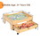 Costway 34095782 Children's Wooden Railway Set Table with 100 Pieces Storage Drawers