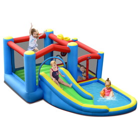 Costway 34189507 Inflatable Kids Water Slide Outdoor Indoor Slide Bounce Castle without Blower