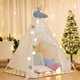 Costway 34526078 Kids Lace Teepee Tent Folding Children Playhouse W/Bag