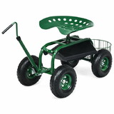 Costway 34680915 Extendable Handle Garden Cart Rolling Wagon Scooter