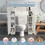 Costway 35276981 2-Door Freestanding Toilet Sorage Cabinet with Adjustable Shelves and Toilet Paper Holders