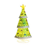 Costway 35298671 4.6 Feet Pre-Lit Pop-up Christmas Tree with 110 Warm Lights-Green