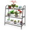 Costway 35462710 3-tier Metal Plant Stand Shelf Display Rack for Plants Shoes Flower Pot