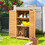 Costway 35462718 Outdoor Wooden Garden Tool Storage Cabinet-Natural