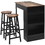 Costway 36014958 3 Pieces Bar Table Set with Storage